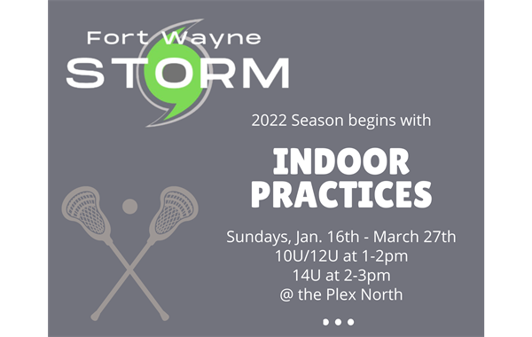 Indoor Practices begin Jan. 16th @Plex North